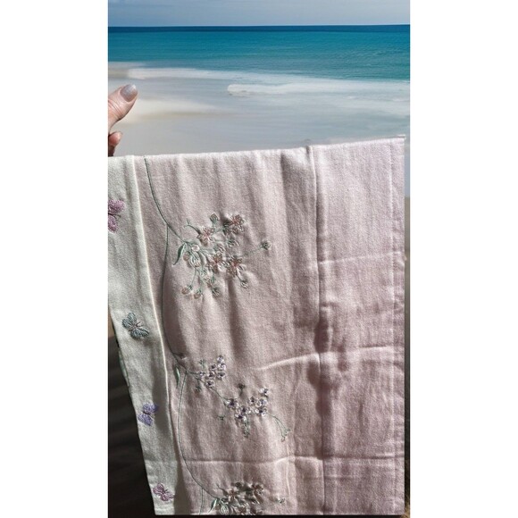 Kids Line Luxury Embroidered Valance Flowers Butterfly Pink Nursery Girls 60x15 - Picture 1 of 14